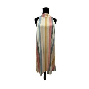 Anthropologie Cloth & Stone Dress Women Striped Linen Blend Bohemian Size L